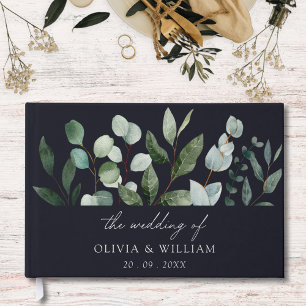 Sage Green Eucalyptus Greenery Wedding Leaves Guest Book