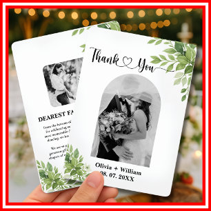 Sage Green Eucalyptus Greenery Wedding Photo Thank You Card