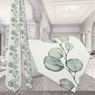 Sage Green Eucalyptus Greenery Wedding Tie