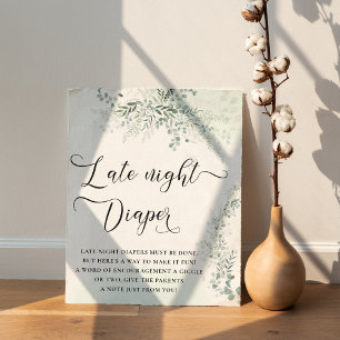 Sage Green Eucalyptus Late Night Diapers Poster