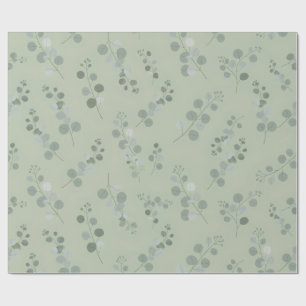 Sage Green Eucalyptus Leaves Botanical Wrapping Paper
