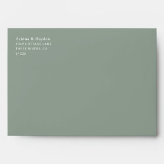 Sage Green Eucalyptus Leaves Wedding Envelope