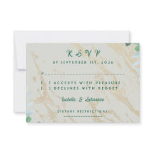 Sage Green Eucalyptus Marble RSVP Card