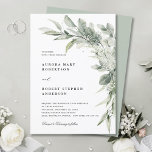 Sage Green Eucalyptus Minimalist Botanical Wedding Invitation<br><div class="desc">Elegant and modern spring / midsummer botanical wedding invitation features a bouquet of soft watercolor greenery  lush green leaves / botanical leaves / eucalyptus. Please find more matching designs and variations from my "blissweddingpaperie" store. And feel free to contact me for further customisation or matching items.</div>