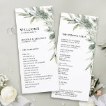 Sage Green Eucalyptus Minimalist Botanical Wedding Programme<br><div class="desc">Elegant and modern spring / midsummer botanical wedding program card features a bouquet of soft watercolor greenery  lush green leaves / botanical leaves / eucalyptus. Please find more matching designs and variations from my "blissweddingpaperie" store. And feel free to contact me for further customisation or matching items.</div>