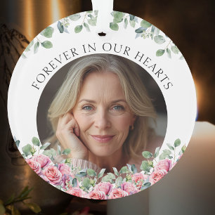 Sage Green Eucalyptus Pink Roses Remembrance Ornament