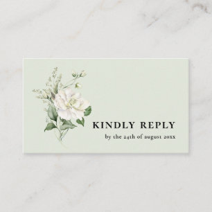 Sage Green Eucalyptus & QR Code Wedding RSVP Enclosure Card