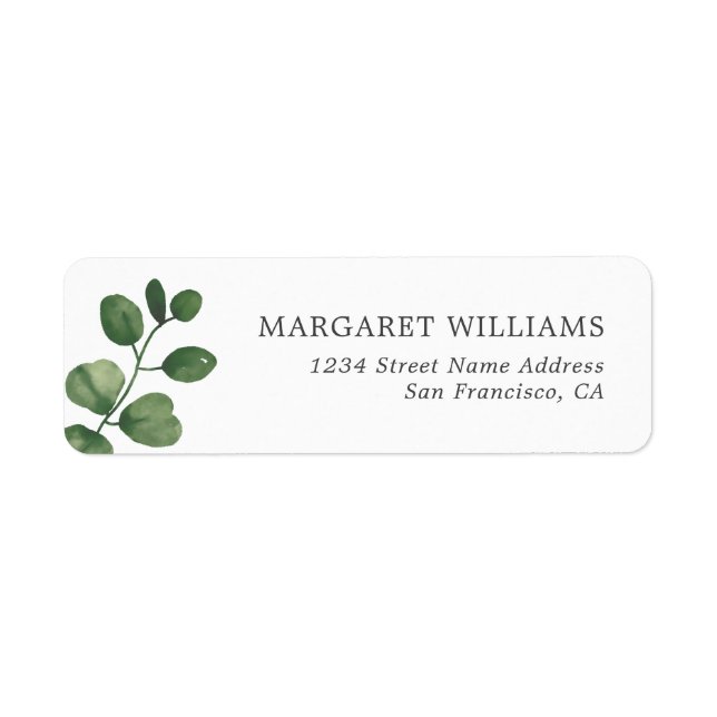Sage Green Eucalyptus Return Address  (Front)