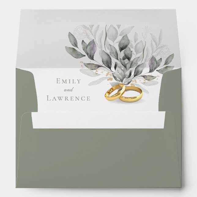 Sage Green Eucalyptus & Rings Envelope (Back (Bottom))
