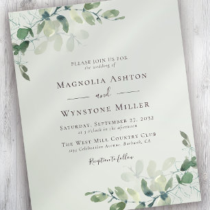 Sage Green Eucalyptus Wedding Invitation