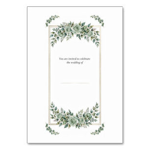 Sage Green Eucalyptus Wedding Invitation Table Number