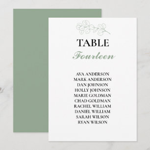 Sage Green Eucalyptus Wedding Table Number Seating