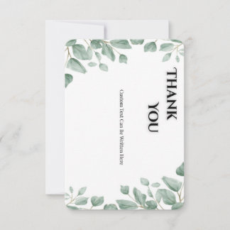 Sage Green Eucalyptus Wedding Thank You Card
