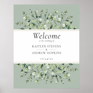 Sage Green Eucalyptus Wedding Welcome  Poster