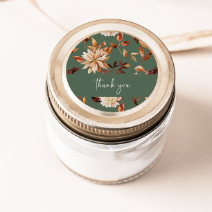 Sage Green Fall Thank You Sticker