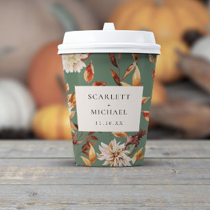 Sage Green Fall Wedding Paper Cups