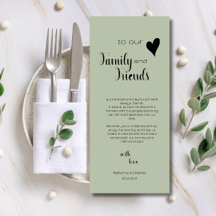 Sage Green Family & Friends Place Setting Cards