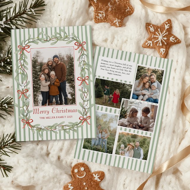 Sage Green Family Photo Christmas Holiday Card (Creator Uploaded)