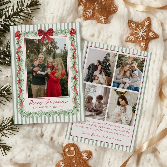 Sage Green Family Photo Christmas Holiday Card (Creator Uploaded)