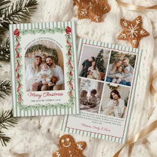 Sage Green Family Photo Christmas Holiday Card