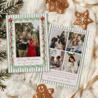 Sage Green Family Photo Christmas Holiday Card