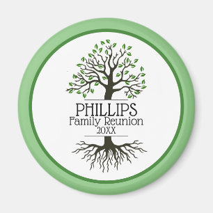 Sage Green Family Tree Family Reunion Magnet