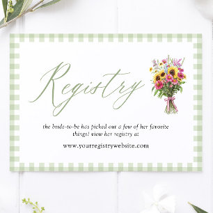 Sage Green Farmers Market Bridal Shower Registry Enclosure Card