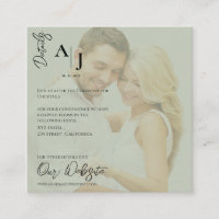 Sage Green Faux Vellum Photo Wedding Details