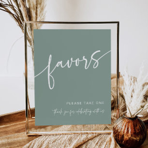 Sage Green Favour Sign Modern Minimalist Shower