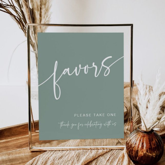 Sage Green Favour Sign Modern Minimalist Shower (Creator Uploaded)