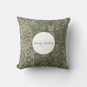 Sage Green Flora Elegant Cushion