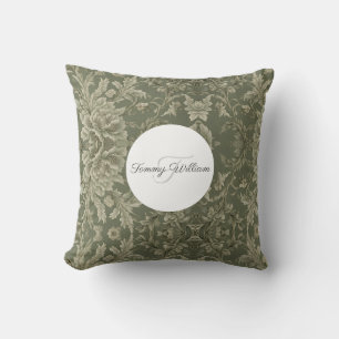 Sage Green Flora Elegant Cushion