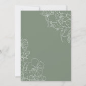 Sage Green Floral 70th Birthday Party Invitation (Back)
