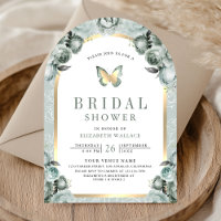 Sage Green Floral Arch Butterfly Bridal Shower