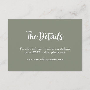 Sage Green Floral Botanical Monogram Couple Name Enclosure Card