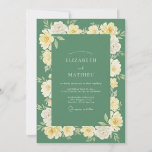 Sage Green Floral Botanical Wedding Invitation