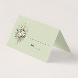 Sage Green Floral Botanical Wedding   Place Card