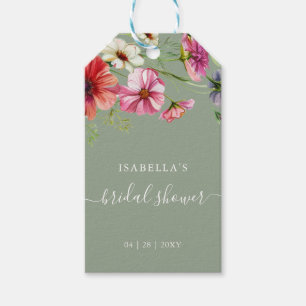 Sage Green Floral Bridal Shower Gift Tags