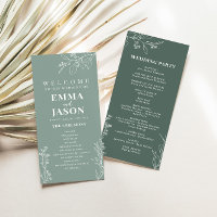 Sage Green Floral Ceremony Program 