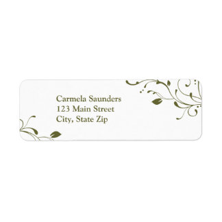 Sage Green Floral Decal Return Address Label