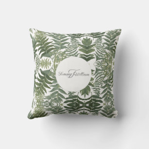 Sage Green Floral Elegant Cushion