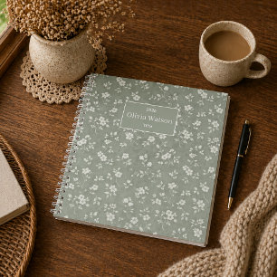 Sage Green Floral , Farmhouse, Cottage core Notebook