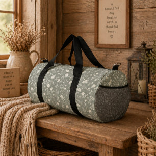 Sage Green Floral , Farmhouse, Cottagecore Duffle Bag