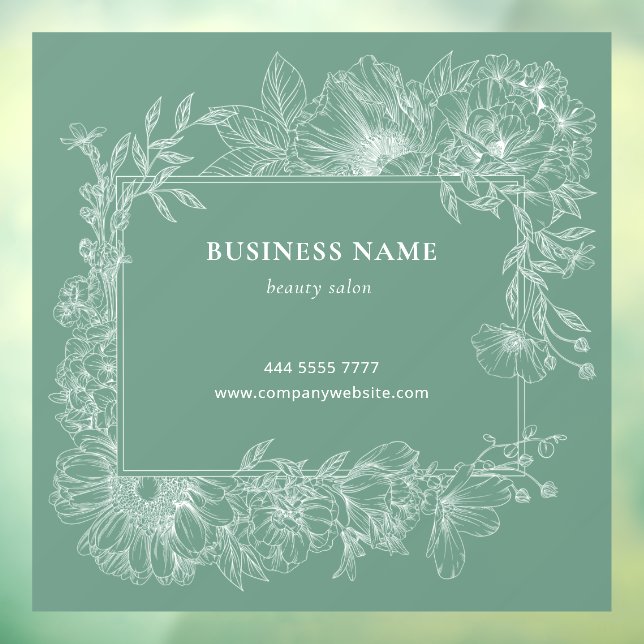 Sage Green Floral Frame Boutique Salon Florist (Sheet 3)