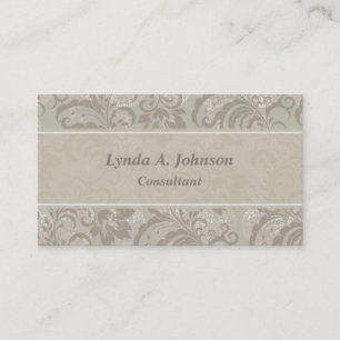Sage Green Floral Pattern Professional Business Card