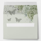 Sage Green Floral Quinceañera Sweet 16 Butterfly