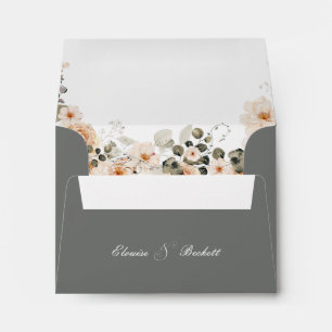 Sage Green Floral Self Addressed Reply Envelope