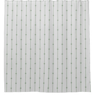Sage Green floral stripe Shower Curtain