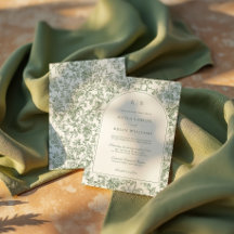 Sage Green Floral Toile Monogram Wedding Arch