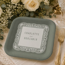 Sage Green Floral Vintage Lace Bridal Shower